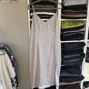 Abercrombie & Fitch Cream Leopard-Print Midi Slip Dress